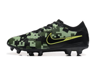 Nike Tiempo Legend 10 Elite FG Low-Tops Football Boots - Black/Camo/Yellow