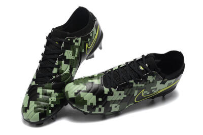 Nike Tiempo Legend 10 Elite FG Low-Tops Football Boots - Black/Camo/Yellow