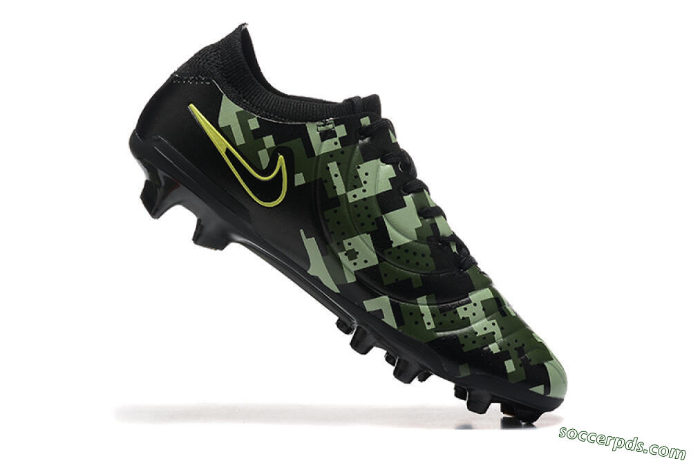 Nike Tiempo Legend 10 Elite FG Low-Tops Football Boots - Black/Camo/Yellow 7