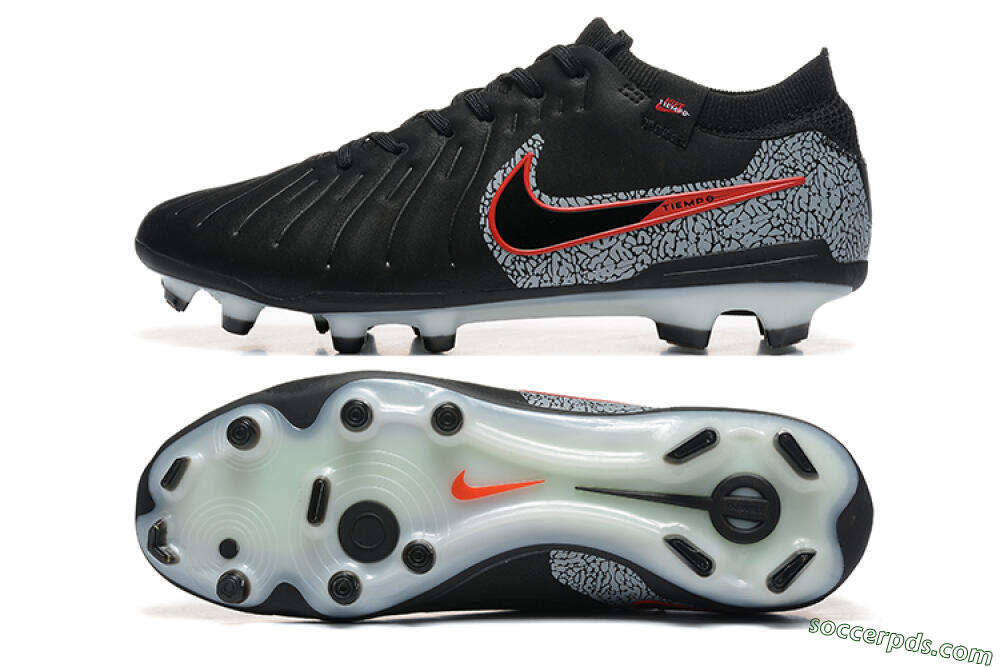 Nike Tiempo Legend 10 Elite FG Low-Tops Football Boots - Black/Red/Grey 0