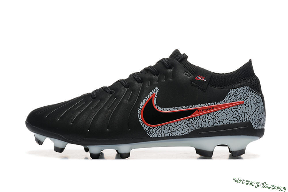 Nike Tiempo Legend 10 Elite FG Low-Tops Football Boots - Black/Red/Grey 2