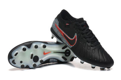 Nike Tiempo Legend 10 Elite FG Low-Tops Football Boots - Black/Red/Grey
