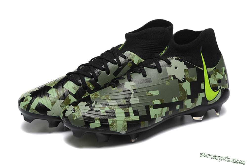 Nike Phantom Luna Elite NU FG High-Tops Football Boots - Black/Camo/Yellow 5