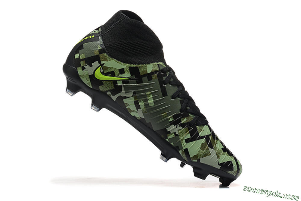 Nike Phantom Luna Elite NU FG High-Tops Football Boots - Black/Camo/Yellow 7
