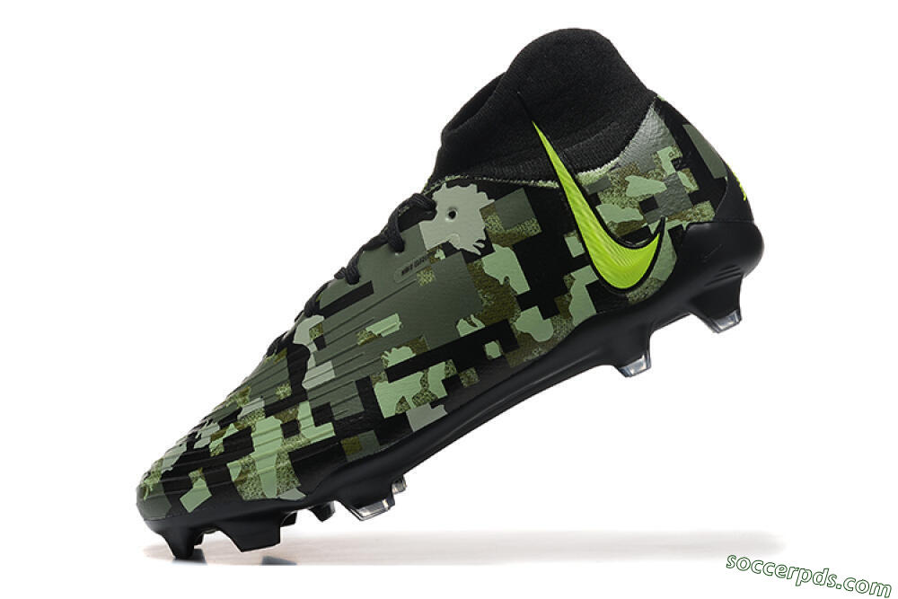 Nike Phantom Luna Elite NU FG High-Tops Football Boots - Black/Camo/Yellow 8