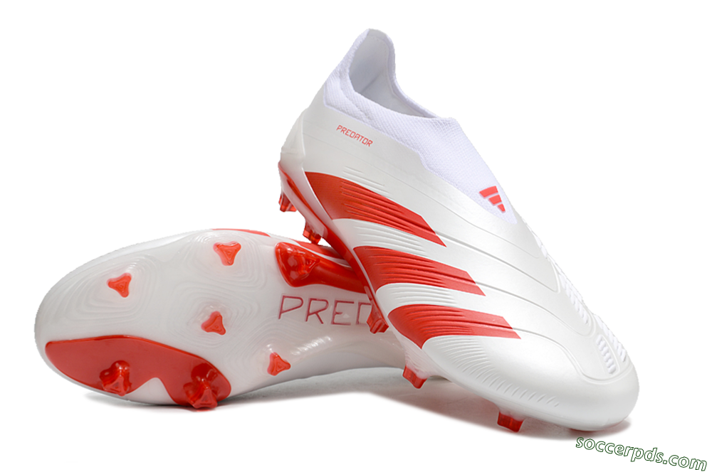 Adidas Predator Accuracy+ FG Low-Tops Football Boots - Beige/White/Red 3