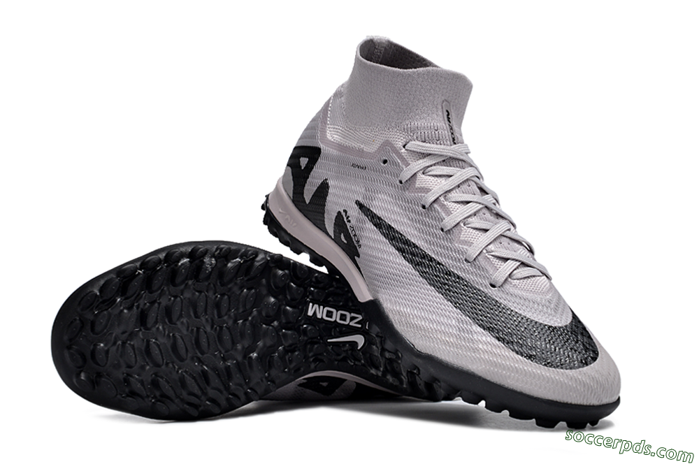 Nike Air Zoom Mercurial Superfly 9 Elite TF High-Tops Football Shoes - Grey/Purple/Black 0