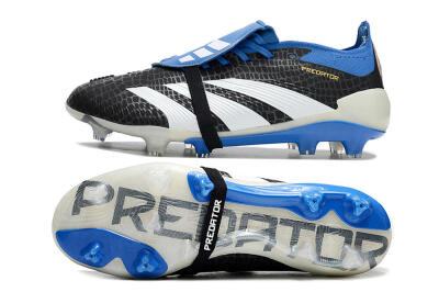 Adidas Predator Elite Foldover Tongue FG Low-Tops Football Boots - Black/White/Blue