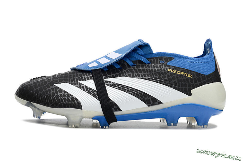Adidas Predator Elite Foldover Tongue FG Low-Tops Football Boots - Black/White/Blue 2
