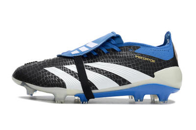 Adidas Predator Elite Foldover Tongue FG Low-Tops Football Boots - Black/White/Blue
