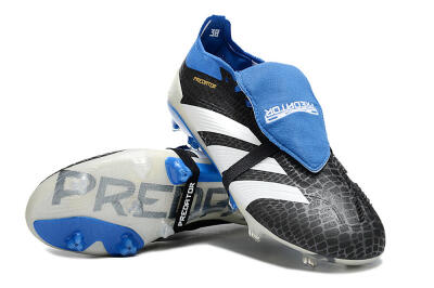 Adidas Predator Elite Foldover Tongue FG Low-Tops Football Boots - Black/White/Blue