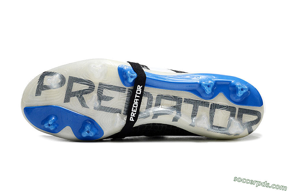 Adidas Predator Elite Foldover Tongue FG Low-Tops Football Boots - Black/White/Blue 6