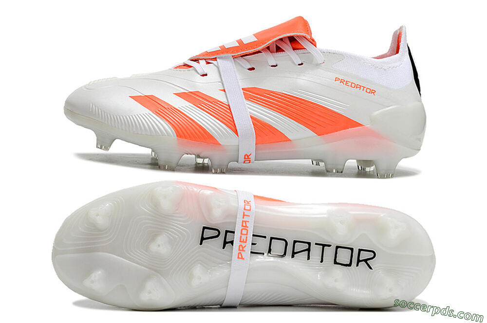 Adidas Predator Elite Foldover Tongue FG Low-Tops Football Boots - Beige/White/Red 0