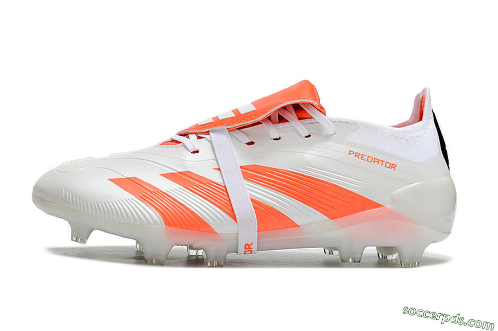 Adidas Predator Elite Foldover Tongue FG Low-Tops Football Boots - Beige/White/Red 2