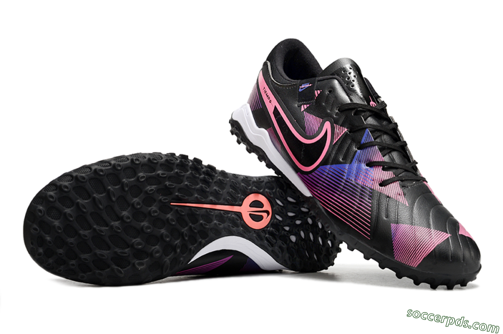 Nike Tiempo Legend 10 Pro TF Low-Tops Football Shoes - Black/Purple/Pink 0