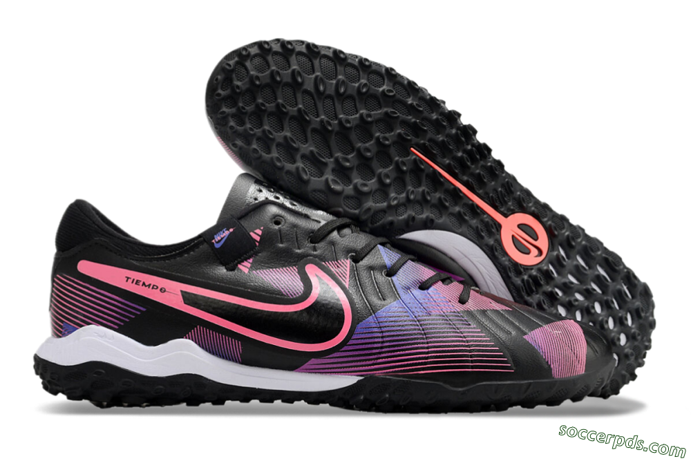 Nike Tiempo Legend 10 Pro TF Low-Tops Football Shoes - Black/Purple/Pink 1