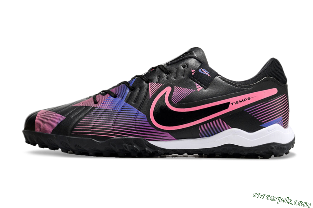 Nike Tiempo Legend 10 Pro TF Low-Tops Football Shoes - Black/Purple/Pink 2