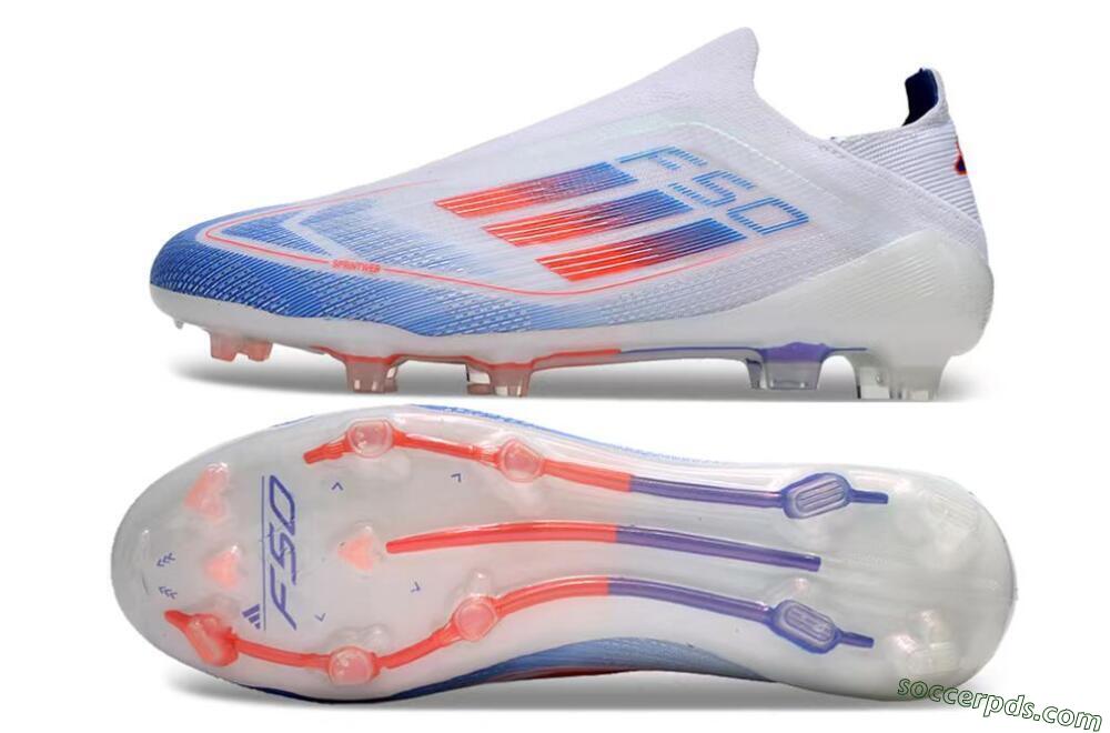 Adidas F50 Adizero FG Low-Tops Football Boots - White/Blue/Orange 0