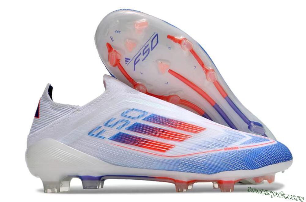 Adidas F50 Adizero FG Low-Tops Football Boots - White/Blue/Orange 1