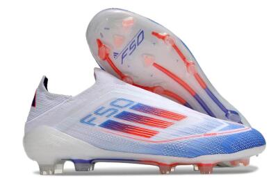 Adidas F50 Adizero FG Low-Tops Football Boots - White/Blue/Orange