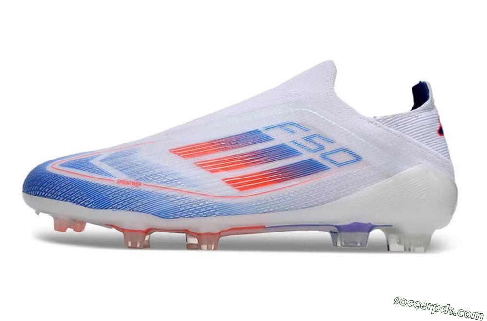 Adidas F50 Adizero FG Low-Tops Football Boots - White/Blue/Orange 2