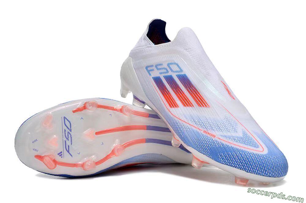 Adidas F50 Adizero FG Low-Tops Football Boots - White/Blue/Orange 3