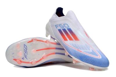 Adidas F50 Adizero FG Low-Tops Football Boots - White/Blue/Orange