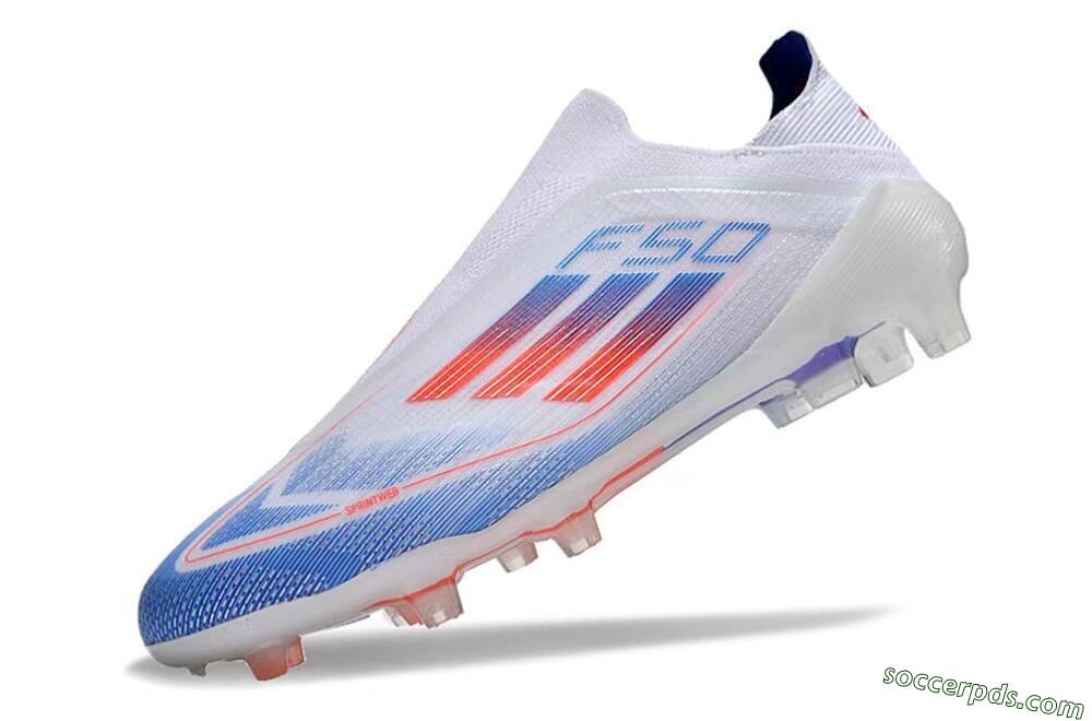 Adidas F50 Adizero FG Low-Tops Football Boots - White/Blue/Orange 4