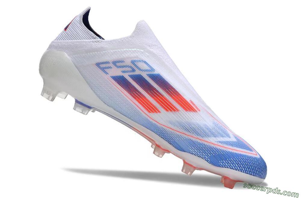 Adidas F50 Adizero FG Low-Tops Football Boots - White/Blue/Orange 5