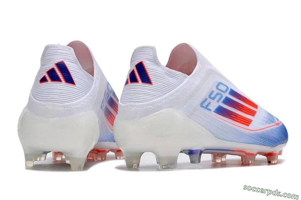 Adidas F50 Adizero FG Low-Tops Football Boots - White/Blue/Orange 6