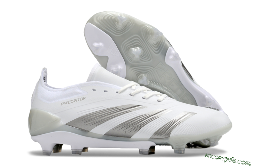Adidas Predator Accuracy.1 FG Low-Tops Football Boots - White/Silver/Grey 1