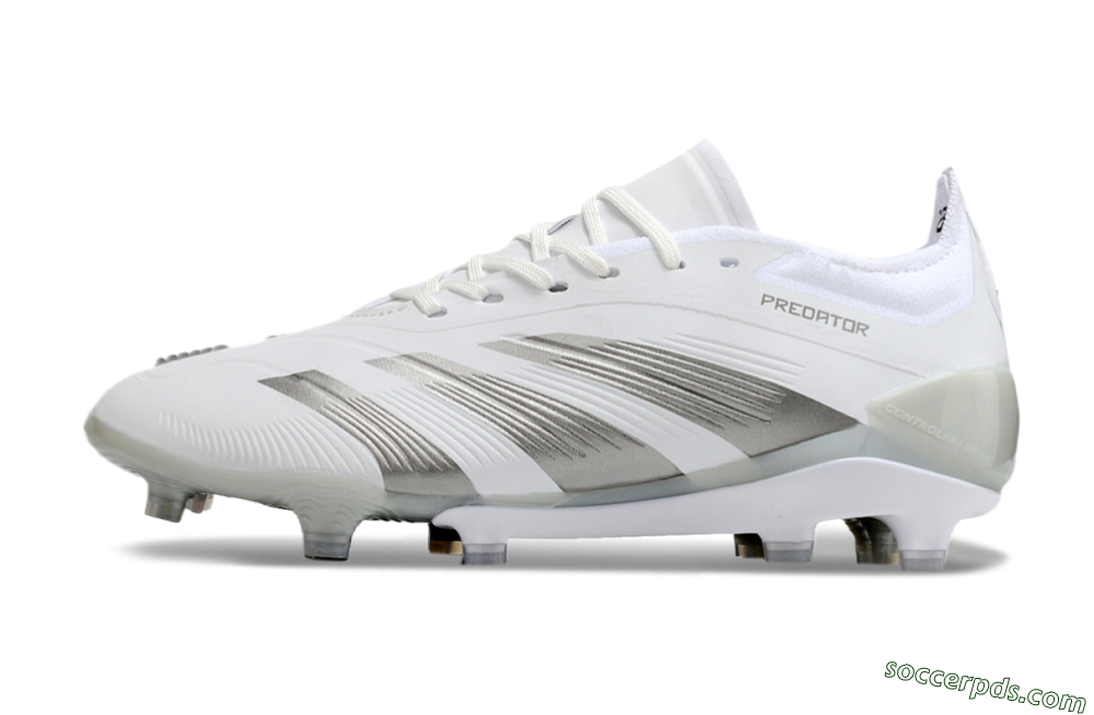 Adidas Predator Accuracy.1 FG Low-Tops Football Boots - White/Silver/Grey 2
