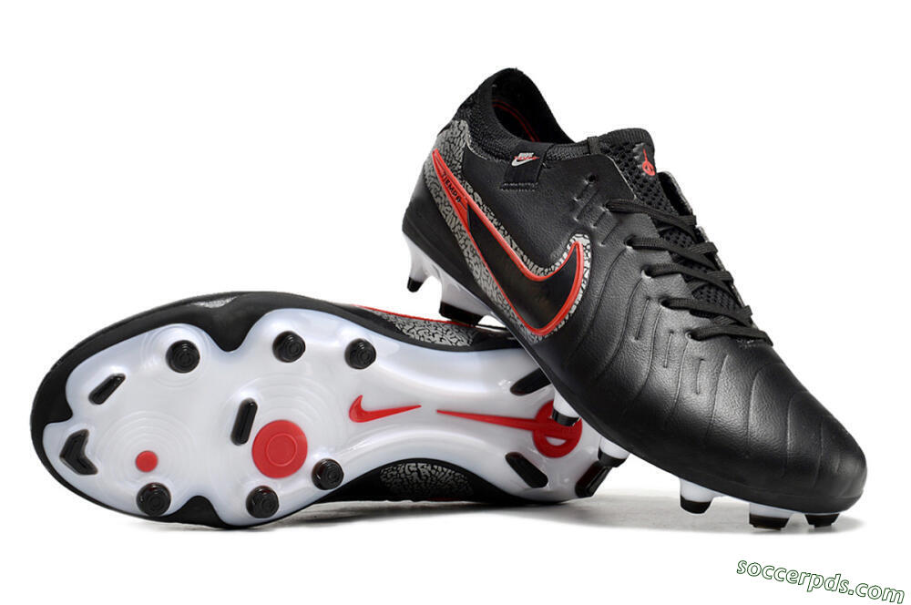Nike Tiempo Legend 10 Elite FG Low-Tops Football Boots - Black/Red/White 0