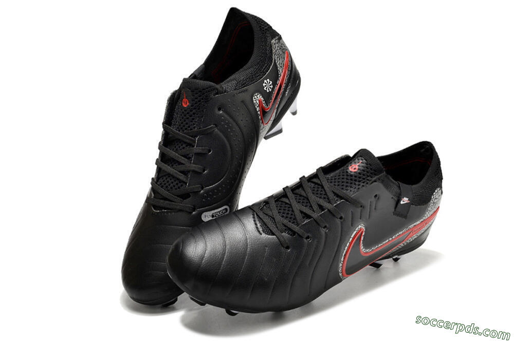 Nike Tiempo Legend 10 Elite FG Low-Tops Football Boots - Black/Red/White 3