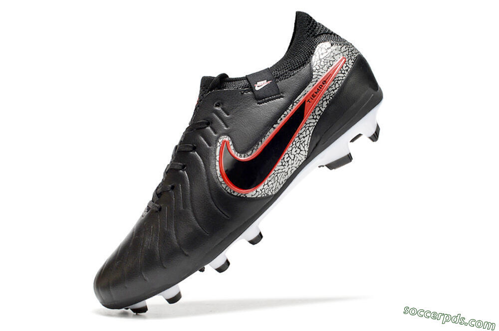 Nike Tiempo Legend 10 Elite FG Low-Tops Football Boots - Black/Red/White 5