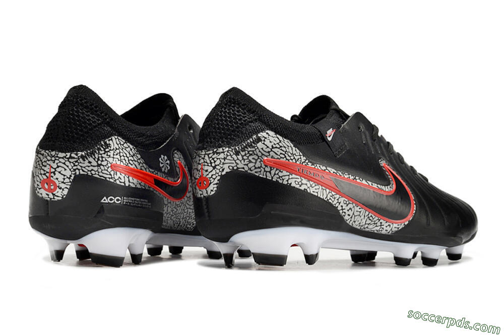 Nike Tiempo Legend 10 Elite FG Low-Tops Football Boots - Black/Red/White 6