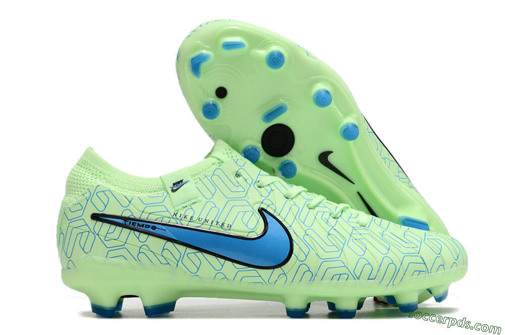 Nike Tiempo Legend 10 Elite FG Low-Tops Football Boots - Green/Blue 1