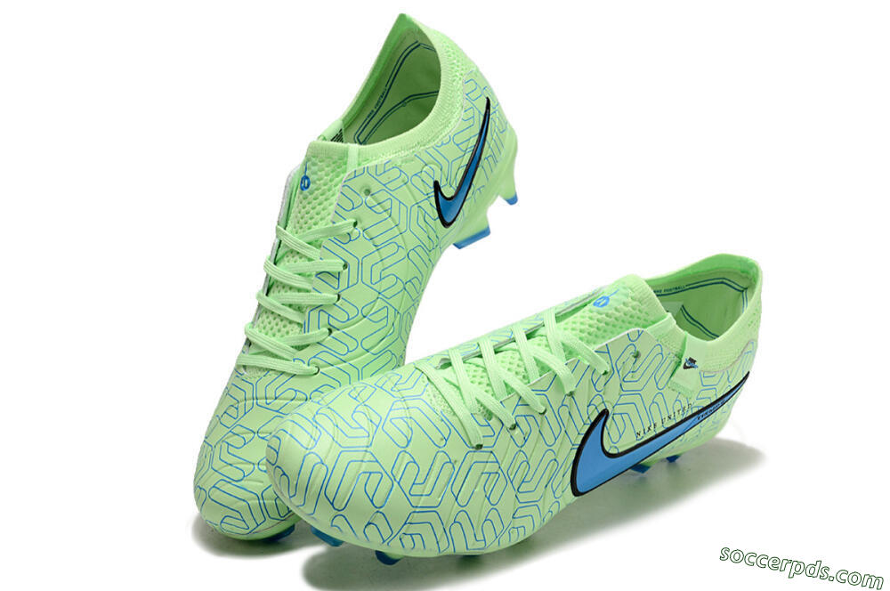 Nike Tiempo Legend 10 Elite FG Low-Tops Football Boots - Green/Blue 3