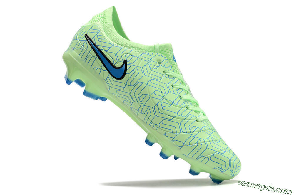 Nike Tiempo Legend 10 Elite FG Low-Tops Football Boots - Green/Blue 4