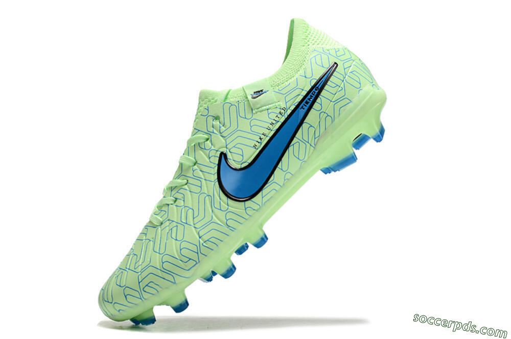 Nike Tiempo Legend 10 Elite FG Low-Tops Football Boots - Green/Blue 5