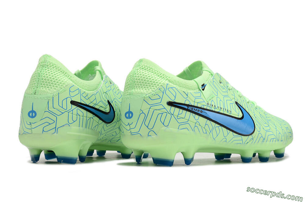 Nike Tiempo Legend 10 Elite FG Low-Tops Football Boots - Green/Blue 6