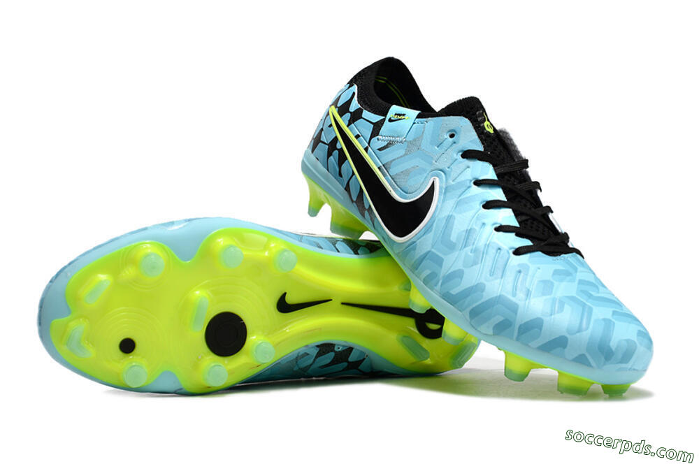 Nike Tiempo Legend 10 Elite FG Low-Tops Football Boots - Jade/Black/Yellow 0