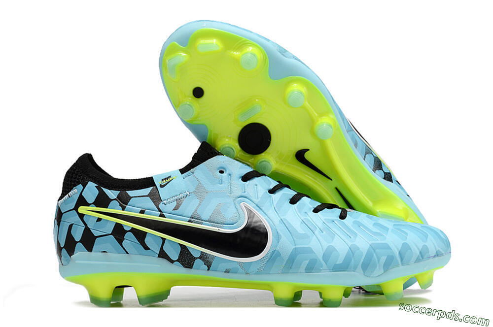 Nike Tiempo Legend 10 Elite FG Low-Tops Football Boots - Jade/Black/Yellow 1