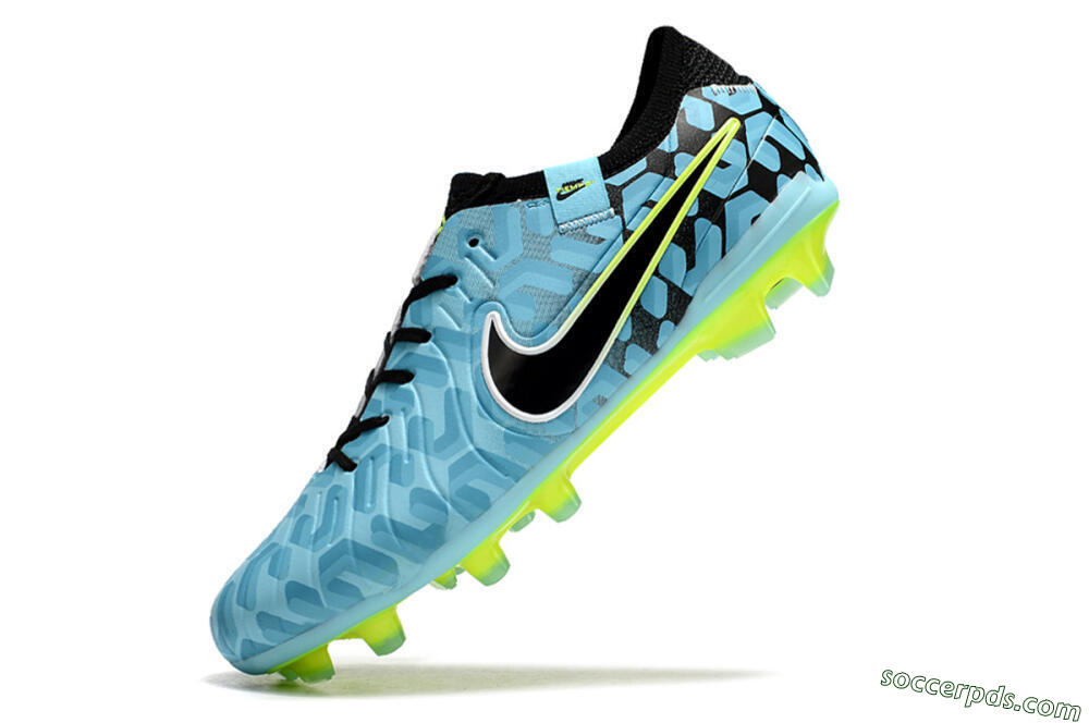 Nike Tiempo Legend 10 Elite FG Low-Tops Football Boots - Jade/Black/Yellow 5