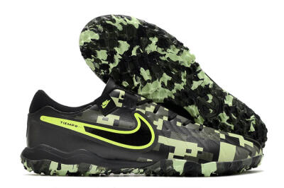 Nike Tiempo Legend 10 TF Low-Tops Football Shoes - Black/Yellow/Camo