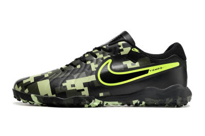 Nike Tiempo Legend 10 TF Low-Tops Football Shoes - Black/Yellow/Camo