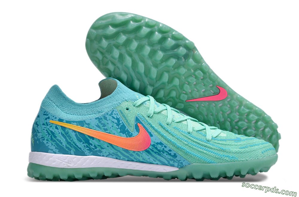 Nike Phantom GX 2 Elite TF Low-Tops Football Shoes - Green/Pink/Orange 1