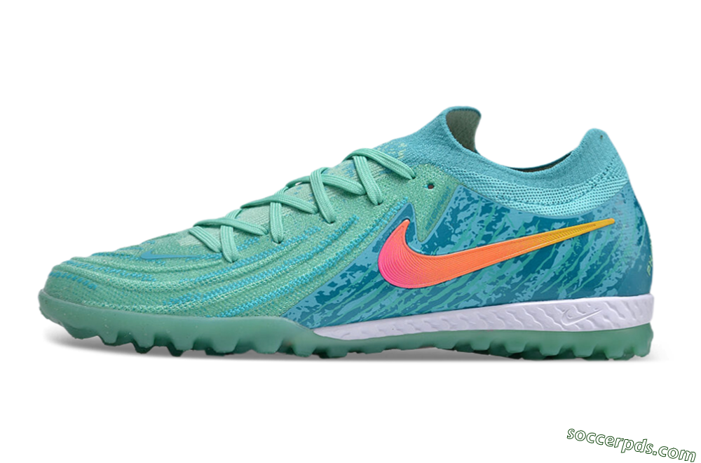 Nike Phantom GX 2 Elite TF Low-Tops Football Shoes - Green/Pink/Orange 2
