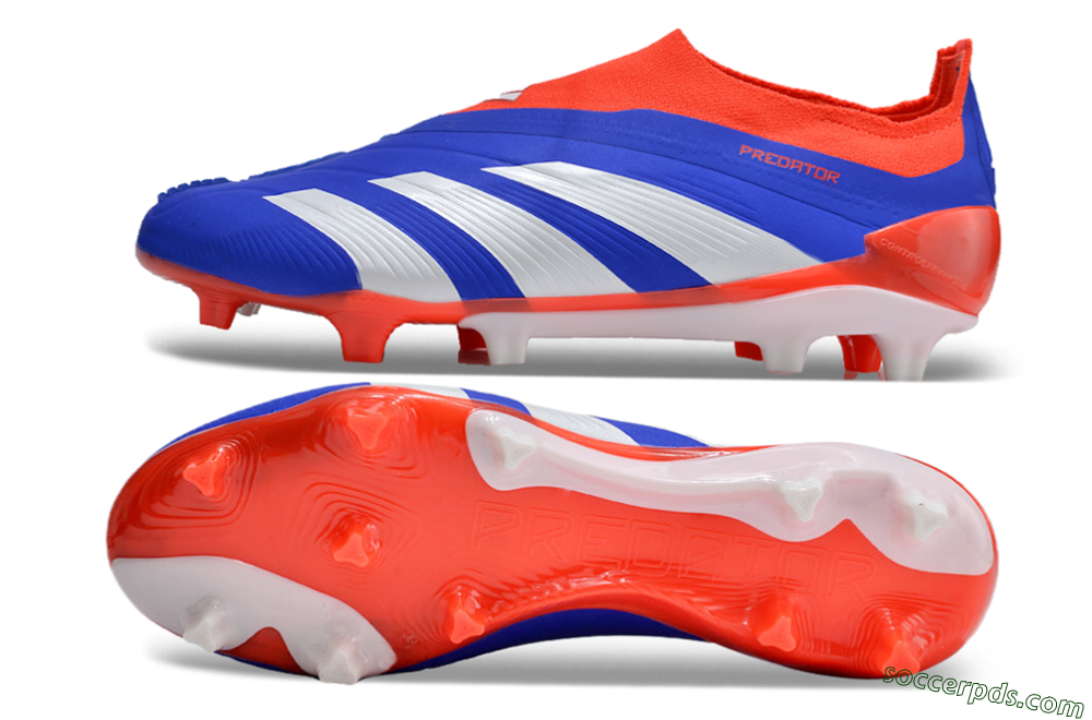 Adidas Predator Elite Laceless FG Low-Tops Football Boots - Blue/White/Red 0