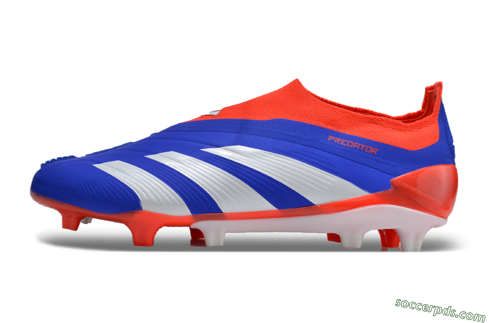 Adidas Predator Elite Laceless FG Low-Tops Football Boots - Blue/White/Red 2